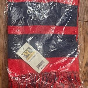 NWT Red and Navy Blue Striped Scarf